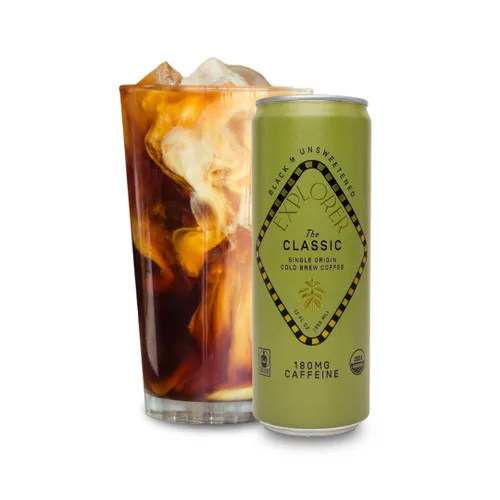 Miniatura 6 de Explorer Seeker - Café orgánico preparado en frío listo para beber, con 65 mg de cafeína por porción, negro, sin azúcar y comercio justo, 12 onzas