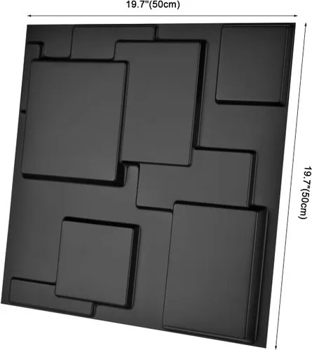 Miniatura 93 de Art3d Panel de Pared de Diamante 3D de PVC Dentado a Juego-Negro Mate, para Decoración Interior Residencial y Comercial Diamante mate negro
