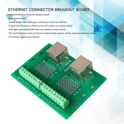 Miniatura 3 de Placa de conector Ethernet RJ45 dual con placa terminal de tornillo para transferencia de datos rápida y amplia aplicación