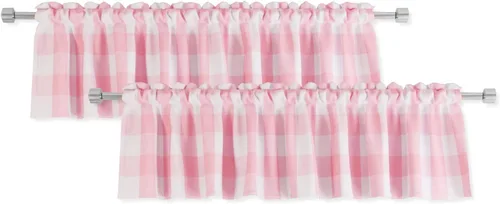 Miniatura 10 de 2 cenefas de cuadros de búfalo a cuadros para ventana de sala de estar, 16 pulgadas de largo, clásico dormitorio, baño, bolsillo para barra, cenefas