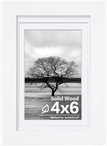 Miniatura 32 de Egofine - Portarretratos de 4 x 6 pulgadas, de madera maciza con plexiglás, para fotos de 3.5 x 5 con paspartú o de 4 x 6 sin paspartú, para colocar