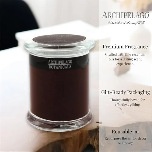 Miniatura 3 de Archipelago Botanicals Vela en Frasco de Vidrio Havana, Aroma de Bergamota, Flor de Tabaco y Ylang Ylang, Mechas de Vela Sin Plomo, Arde