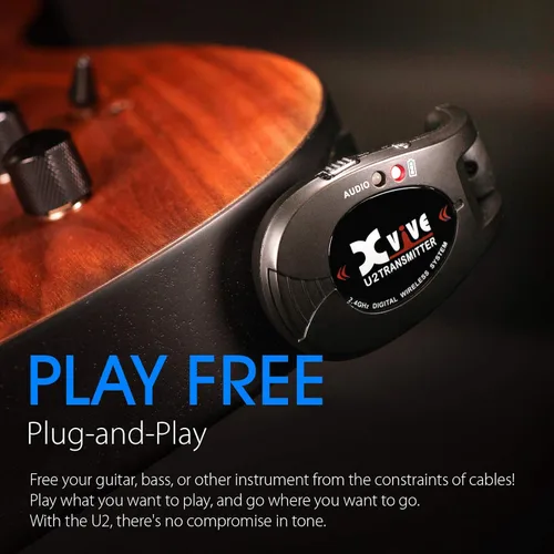 Miniatura 9 de Xvive U2 - Sistema inalámbrico para guitarra recargable de 2.4GHz - Transmisor y receptor inalámbricos para guitarra eléctrica y bajo FUNDA U2