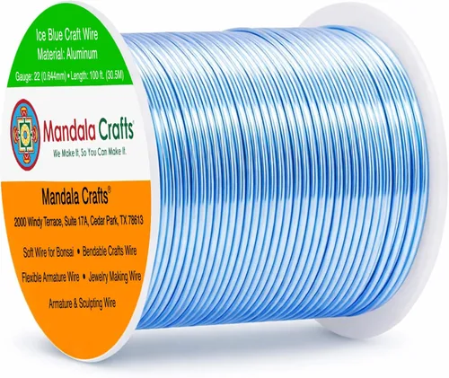 Miniatura 260 de Mandala Crafts - Alambre de aluminio anodizado de 8 calibre para hacer joyas - 9.75 m de alambre flexible negro colorido - Flexible para bonsái