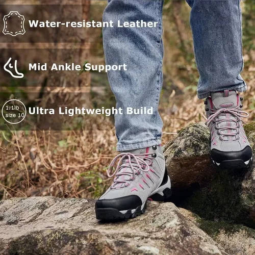 Miniatura 2 de SHULOOK Botas de senderismo impermeables para mujer, para senderismo, campamento, senderismo, senderismo, senderismo, para exteriores