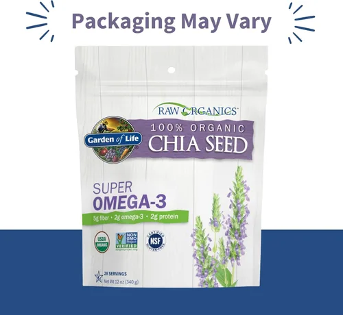 Miniatura 2 de Garden of Life Raw Organics Semillas de chía 100% orgánicas para batidos y pudín, alimentos de semillas enteras con superalimento Omega 3, 28