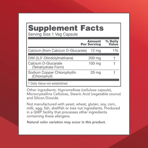 Miniatura 2 de PROTOCOL FOR LIFE BALANCE DIM 200 Plus CDG - 200 mg - Suplemento de calcio y DIM - para limpiar desintoxicación y metabolismo hormonal - Glucarato