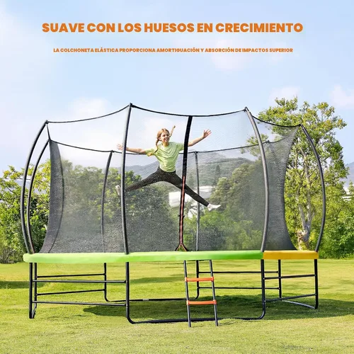 Miniatura 3 de Yohood Trampolín para exteriores de 12 pies y 14 pies, trampolines recreativos con red de cierre y escalera, aprobado por ASTM para niños y adultos