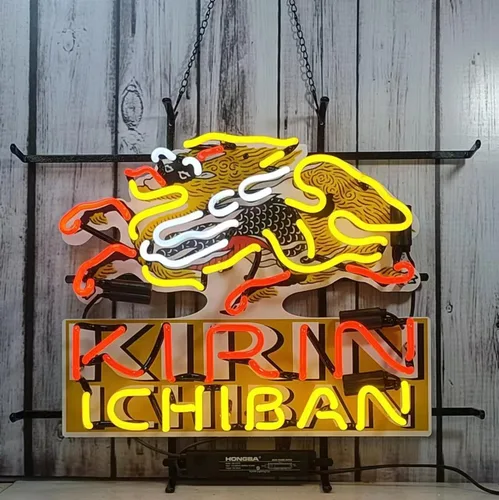 Miniatura 2 de Letreros de neón para bar de cerveza, club, dormitorio, Kirin Ichiban, letrero de neón de vidrio para oficina, hotel, pub, cafetería, boda, fiesta