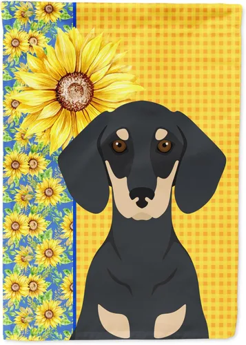 Miniatura 342 de Caroline's Treasures WDK5331CHF - Bandera de verano con diseño de girasoles rojos y blancos, manga grande, para porche, para colgar en la pared