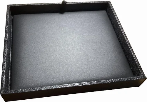 Miniatura 4 de N'icePackaging - Bandeja de dados acolchada negra de lujo con bolsa de dados de viaje de arpillera azul - para juegos de rol/mesa/D&D 5e / rodar