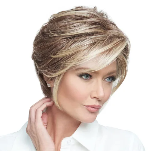 Miniatura 33 de Raquel Welch Go To Style - Peluca de pelo corto versátil y favorecedora de Hairuwear, gorra media, castaño iluminado por el sol RL10/12