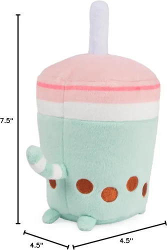 Miniatura 8 de GUND Pusheen Gato de Peluche Taza de Té Boba Animal de Peluche para Edades 8 y Más, Verde/Rosa, 6