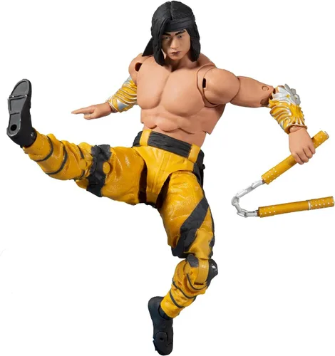 Miniatura 2 de McFarlane Toys Mortal Kombat Liu Kang (Fighting Abbot) Figura de acción de 7 pulgadas con accesorios