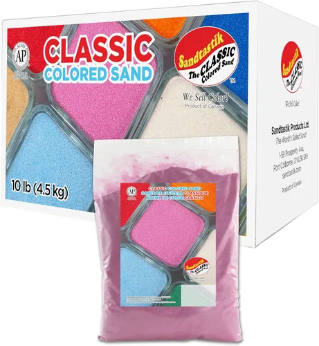 Miniatura 13 de Sandtastik Arena blanca de color clásico: caja a granel de 10 libras de arena de grano fino vibrante para artes y manualidades, botellas de arena