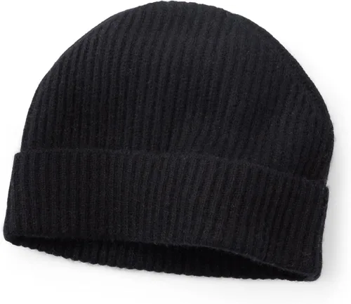 Fishers Finery Sombrero con puños acanalados de cachemira 100% pura para hombre; ultra felpa