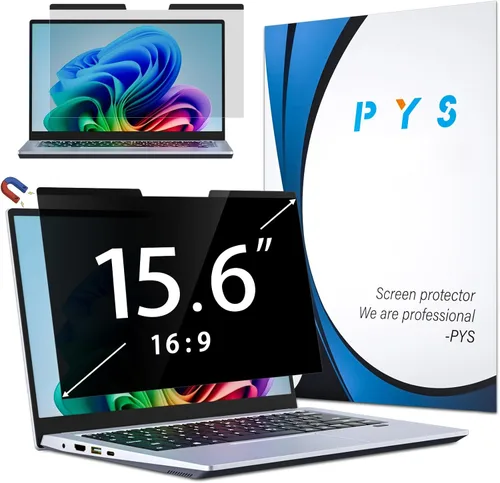 PYS Filtro de Pantalla de Privacidad Magnético para Laptop de 15.6 Pulgadas 16:9 - Protector de Privacidad de Pantalla de Computadora Desmontable,