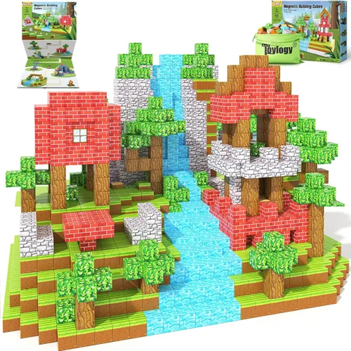 Miniatura 11 de Bloques Magnéticos - Construye Mi Mundo Magnético, Juguetes Magnéticos Artesanales para Niños y Niñas de 3-4, 4-5, 6-8 Años, Juguetes Sensoriales