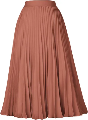 Miniatura 214 de GRACE KARIN - Falda plisada de gasa para mujer, con cintura alta y elástica, vuelo, corte acampanado y longitud por debajo de la rodilla