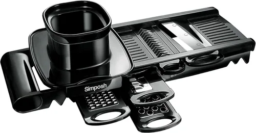 Mandolina multirallador de cocina | Cortador multifuncional de frutas y verduras con 5 cuchillas ajustables de acero inoxidable, cortador de gofres