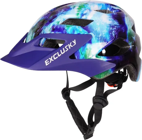 Miniatura 15 de EXCLUSKY - Casco de bicicleta para niños, ajustable, de seguridad, ligero, casco de bicicleta para niños, patinaje, ciclismo, scooter, para niños