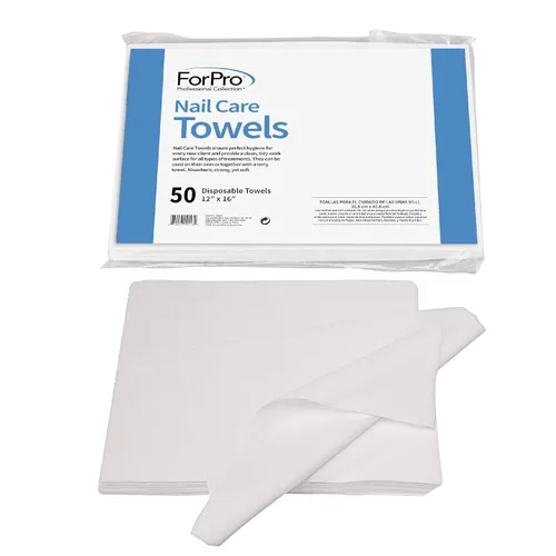 ForPro Professional Collection Toallas originales para el cuidado de uñas para manicura y pedicura, sin pelusa, toallas desechables, 12 x 16
