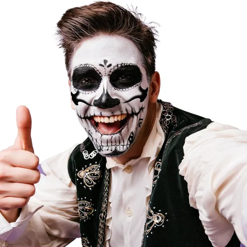 Miniatura 5 de Tatuajes temporales falsos, 3 hojas de tatuaje temporal para hombre, para disfraz de Halloween, cosplay