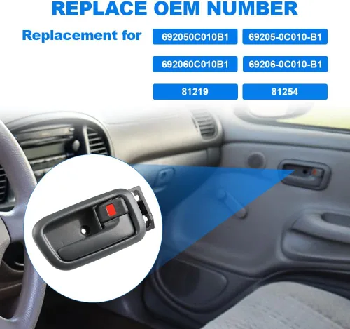 Miniatura 3 de JDMON Manijas de puerta interiores con bisel de repuesto para Toyota Tundra 2000-2006 Reemplazo para 692060C010B2 69206-0C010-B2 Juego de manijas