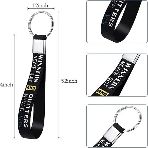 Miniatura 4 de Hicarer 24 llaveros de silicona para voleibol, con citas motivacionales, para fiestas deportivas, regalos de voleibol, Negro