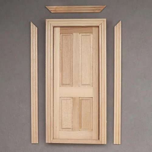 Miniatura 2 de Casa de muñecas AirAds 1:12 Miniatures 4 paneles puerta madera sin terminar