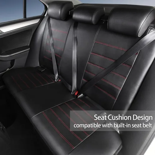 Miniatura 5 de TOYOUN Juego completo de fundas clásicas universales de cuero PU para asiento de automóvil, se ajustan a la mayoría de automóviles, camiones, SUV
