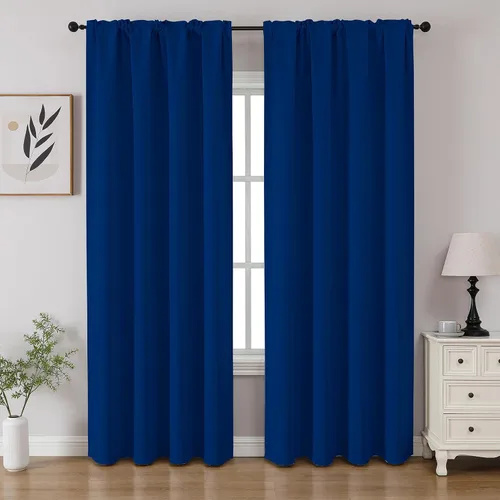 Miniatura 24 de CUCRAF - Cortinas opacas beige de 45 pulgadas, juego de 2 paneles con bolsillo para barra, cortinas para oscurecer dormitorios y sala de estar