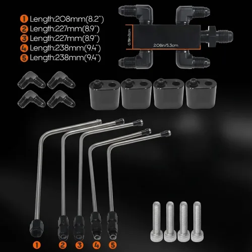 Miniatura 6 de LS - Kit de ventilación de vapor cruzado de refrigerante con tubo cruzado de refrigerante, kit completo de puerto de vapor LS compatible con motores