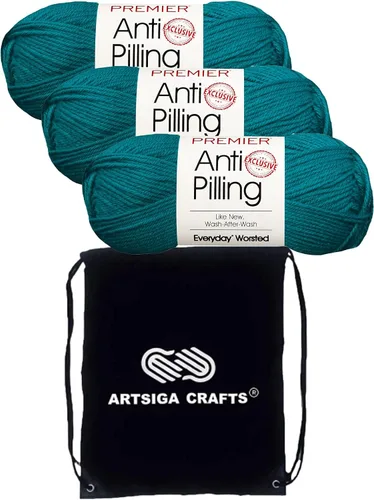 Miniatura 79 de Premier Yarns Everyday Anti-Pilling Soft Peach DN100-55 (6 madejas, el mismo lote de tinte) Hilo acrílico #4 para ganchillo y tejido con bolsa