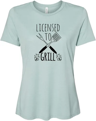 Miniatura 11 de Cute Women's Screen Printed Crew Neck Tee, Shirts With Sayings, Dusty Blue or Olive