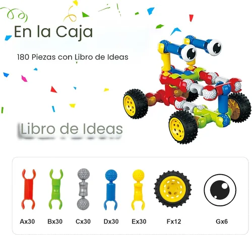 Miniatura 3 de Huaker - Juguetes de construcción, 109 piezas de juguetes STEM para niños de 3 a 12 años, regalos de Navidad y cumpleaños para niños, bloques