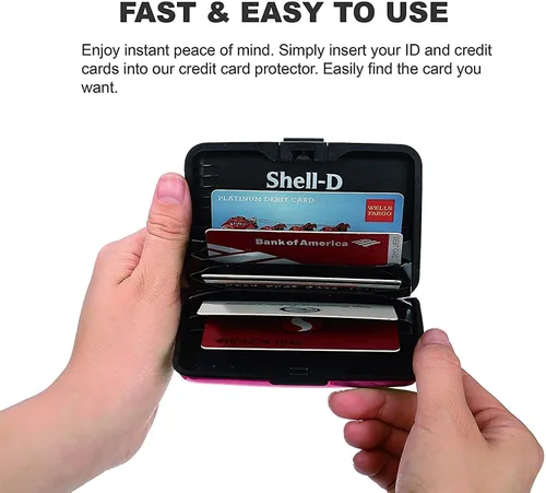 Miniatura 3 de Shell-D. Protector de tarjetas de crédito con tecnología RFID, protege tu dinero y te ahorra dolores de cabeza, Rosado