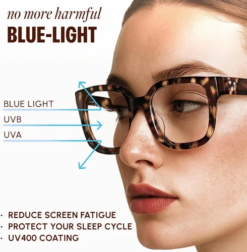 Miniatura 6 de IBOANN Gafas de luz azul de gran tamaño para mujer, gafas de moda funky con aspecto preppy, reducen la fatiga de la pantalla, gafas de computadora