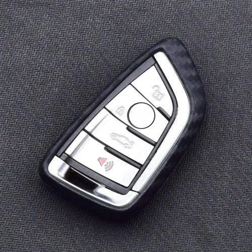 Miniatura 7 de iJDMTOY Funda de silicona suave con patrón de fibra de carbono negra compatible con Toyota Supra GR 2020 en adelante