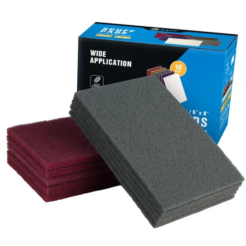 Miniatura 13 de S SATC Paquete de 10 almohadillas de uso general de 6" x 9", 2 de cada una: granate, gris, dorado, morado y blanco, almohadillas para desgaste