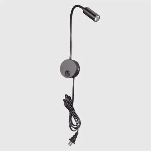 Miniatura 6 de Lámpara de luz de lectura montada en la pared LED 3W blanco cálido 3000K cable de enchufe negro acabado 1 pieza Interruptor basculante negro 1 pieza