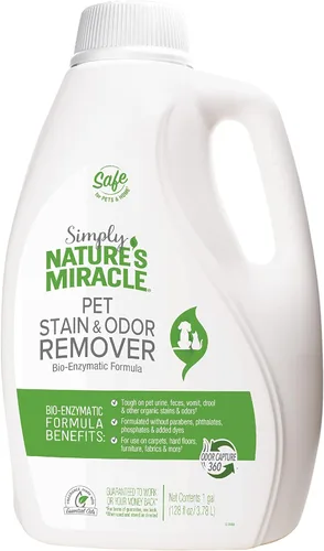 Nature's Miracle Simply Pet - Removedor de manchas y olores, 128 onzas, fabricado con 86% de tensioactivos derivados de plantas, multicolor, 128.00