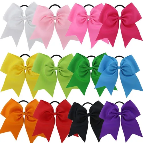 Kenz Laurenz Lazos grandes para el pelo de 7 pulgadas, accesorios clásicos grandes para adolescentes, mujeres y niñas, animadoras de sóftbol,