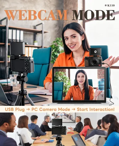 Miniatura 7 de Cámara digital de 5K 64MP para fotografía y vlogging de YouTube, cámara de video de enfoque automático UHD con zoom de 18X con pantalla abatible