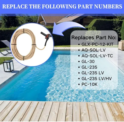 Miniatura 4 de GLX-PC-12-KIT Sensor de temperatura de termistor de 10K con cable de 15 pies Kit de reemplazo de sensor de temperatura de agua/aire/solar compatible