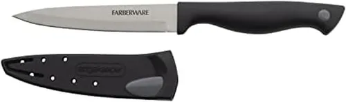 Miniatura 25 de Farberware Edgekeeper – Cuchillo de carnicero de 15 cm con cubierta autoafilable, cuchillo de cocina de acero inoxidable de alto carbono con mango