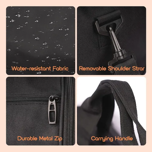 Miniatura 6 de Bolsa de gimnasio para hombres y mujeres, bolsa deportiva de entrenamiento con bolsillo húmedo y compartimento para zapatos, Negro