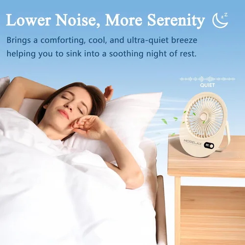 Miniatura 6 de Ventilador de escritorio USB, ventilador portátil pequeño y silencioso, plegable en 180°, 6 velocidades, ventiladores de mesa de viento fuertes