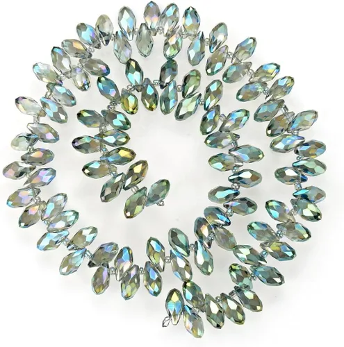 Miniatura 17 de 200pcs Checa 0.472 in Lágrima facetada Briolette Cristal Perlas Sueltas Colgante Separador de Gota a Granel Amatista Púrpura para DIY Joyería