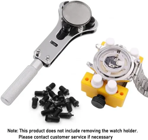 Miniatura 2 de Omninmo Kit de reparación de relojes, llave de 3 puntos, herramienta de extracción de caja de tornillos, herramienta ajustable de tres garras
